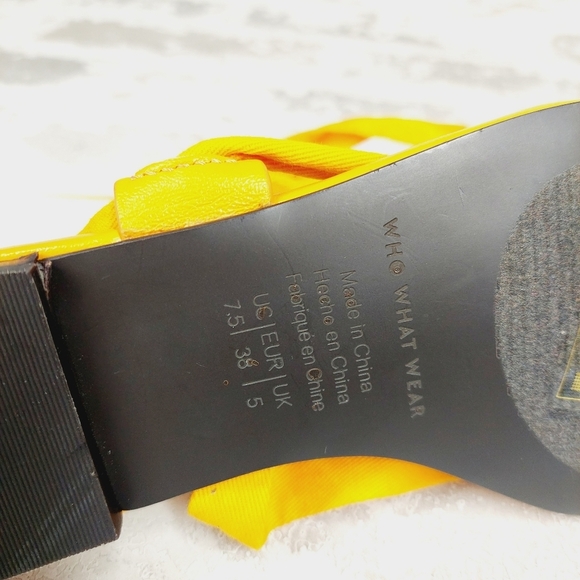 New WHO WHAT WEAR Brooke Radiant Yellow Ankle Tie Sandal  A800 - Picture 7 of 8